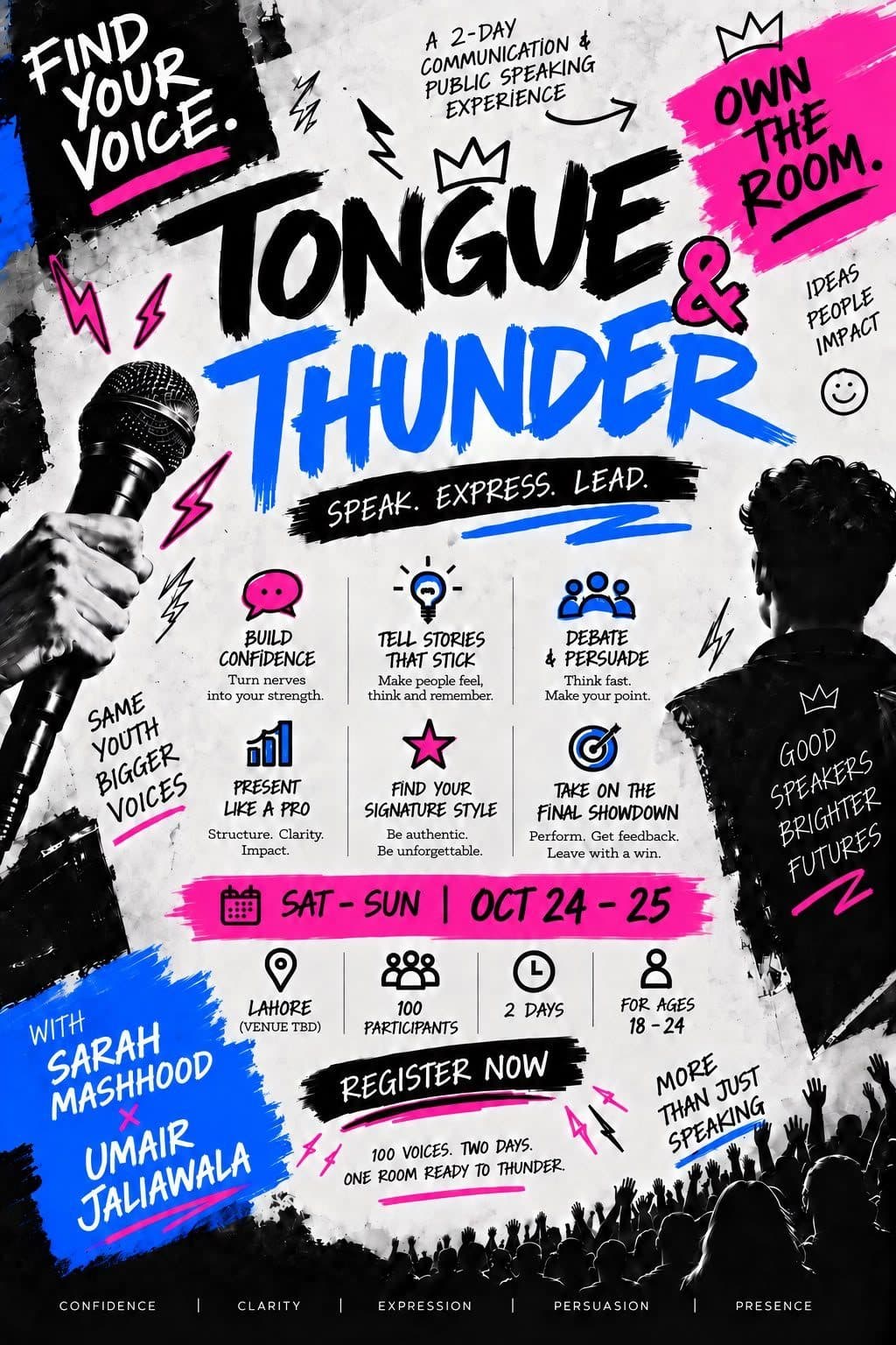Tongue & Thunder Lahore poster — 24–25 October 2026